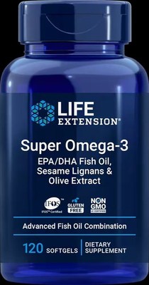 Super Omega-3 EPA/DHA Fish Oil, Sesame Lignans & Olive Extract   Heart Health, B