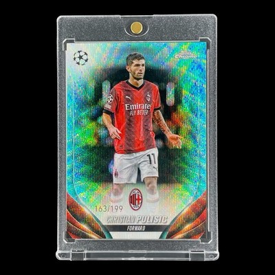 CHRISTIAN PULISIC RARE /199 AQUA WAVE REFRACTOR 2023-24 Topps Chrome Card - USA