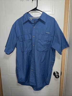 Fishing Shirt, Short Sleeve, Turbo Dry, Blue, Mens, Large, Timberland
