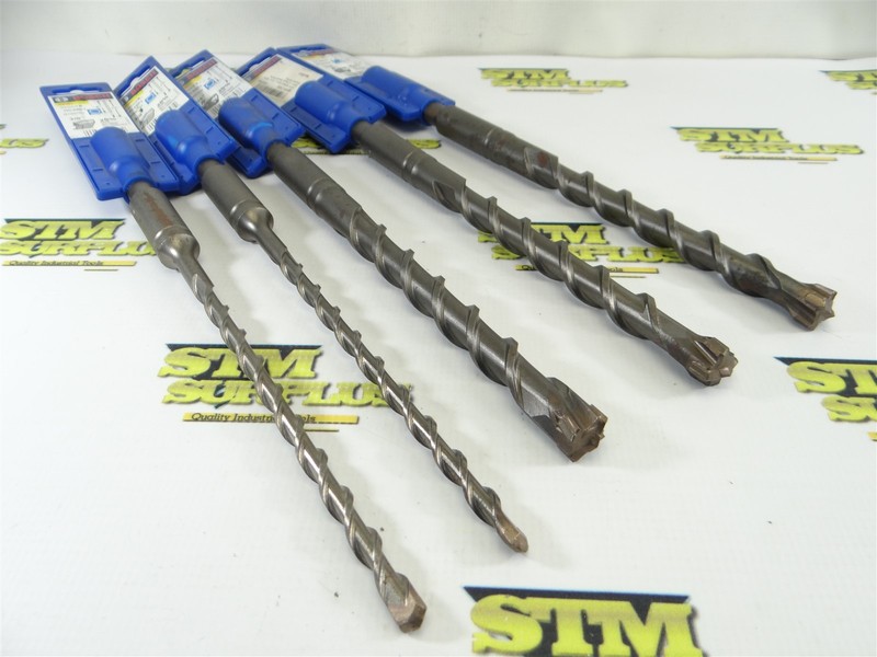 5 NEW BOSCH CARBIDE TIPPED CONCRETE ROTARY HAMMER BITS 3/8" & 3/4" SPLINE SHANKS