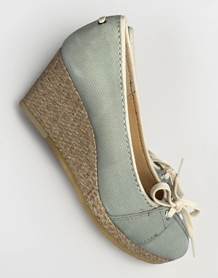 Clarks Originales Mujer Vogue Rosa Primavera Alpargata Cuero Cuña Zapatos 7.5 NUEVO Foto 2 de 4