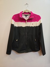 Lauren Ralph Lauren Medium Running Jacket Womens Full Zip Pink Black White