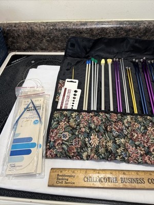 Knitting Needles Lot w/ Fabric Case   Clover IMRA BOYE    Mixed Sizes FREE SHIP