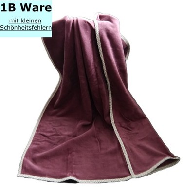 Kuscheldecke 150x200 cm Wohndecke Sofadecke Biederlack weich warm beere 1B-Ware
