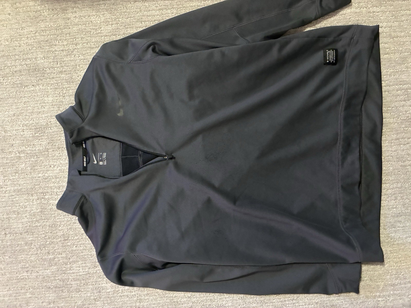 Nike Golf Black XL  1/4 Zip Pullover Polo Long Sleeve Collared Shirt