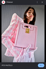 Balmain Pink Monogram Logo Tote Bag retails f...