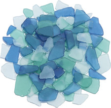 Sea Glass for Crafts - 14Oz Blue Mixed Frosted Seaglass Pieces Vase Filler and