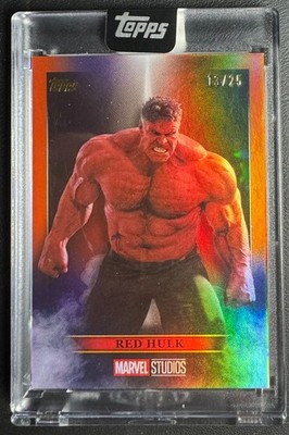 2025 Topps Marvel the Collector #V-24 Red Hulk Orange ##/25 Villainy