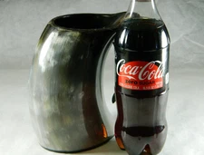 Viking Horn Drinking Mug Tankard Cup - Real Bull Horn Mug Just Like the