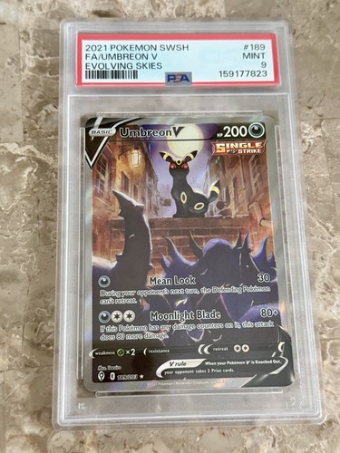 POKEMON UMBREON V 189/203 ALTERNATE FULL ART SWSH EVOLVING SKIES 2021 PSA 9