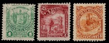El Salvador 1896 SG0182-4 1c green 2c lake 3c yellow brown Unused gum