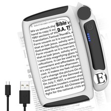 MoKo Magnifying Glass for Reading, Rechargeable 5/20/45X Black-5x/20x/45x