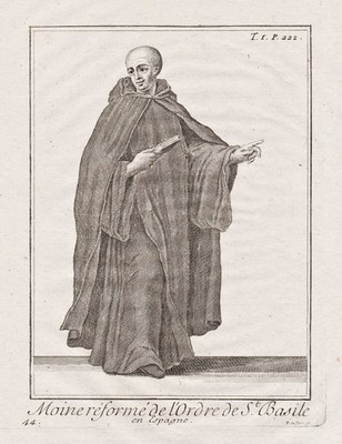 Congregation of St. Basil monk Mönch Order Orden Tracht costume engraving 310905