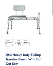 DMI Heavy Duty Sliding Transfer Bench with Cut-Out Seat 522-1734-1900(678)