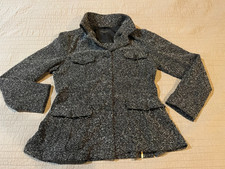 Women's RAG BONE Wool Blend Black White Marled Blazer Size 10