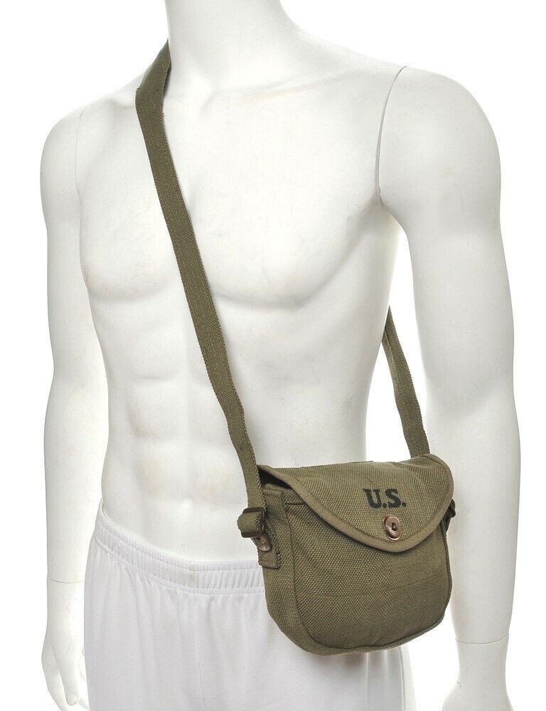 U.S. WW2 Thompson Drum Magazine Pouch for .45 ACP Marked JT&L 1944