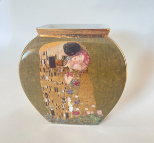 Miniature Goebel Klimt « Le Baiser » – Peinture Sur Porcelaine, Chevalet Artis Orbis, Comme Neuf