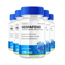 5-Pack Herpafend Skin Health Capsules - Supports Healthy Clear Skin-300 Capsules