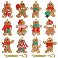 Bigqin 12 Pezzi Ornamento Pan Zenzero Pendenti Natalizi,Addobbi per Albero di 