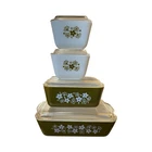 Vintage Pyrex Spring Blossom / Crazy Daisy Refrigerator Set w/Lids