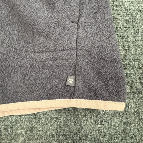 Athleta Pullover Girls M 8-10 Purple Fleece Snap Cozy Outdoor Layer Thumb Holes - Picture 2 of 15