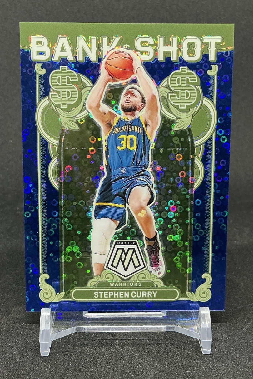 2023-24 Panini Mosaic Bank Shot Blue Fast Break Prizm Stephen Curry Warriors /85