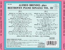 ALFRED BRENDEL ALFRED BRENDEL PLAYS BEETHOVEN PIANO SONATAS, VOL. 3 NEW CD