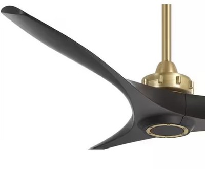 MinkaAire Kovacs 60'' AVIATION 3-Blade PROPELLER CEILING FAN Coal Black Brass NEW