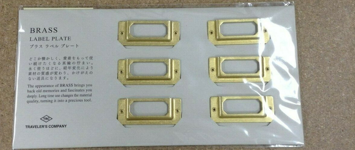 TRAVELER'S COMPANY BRASS LABEL PLATE