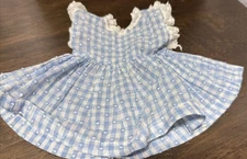Nice Vintage Blue Checkered Krueger NYC Tagged Doll Dress