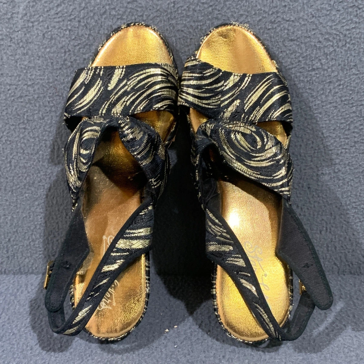Sandals & Flip Flops Gold Vintage Shoes for Women for sale | eBay