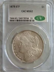 1878  Morgan Silver Dollar 8 Tail Feather CAC MS62