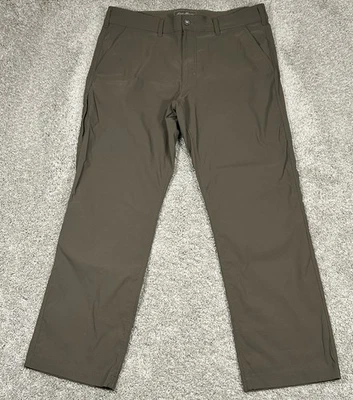 Eddie Bauer Travex Pants Men’s 36x30 Brown Hiking Stretch Lightweight Zip Pocket - Image 1 of 4