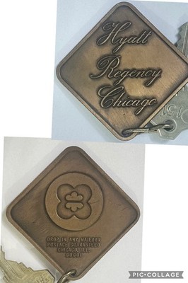 Hyatt Regency Chicago Illinois Chunky Brass Hotel Room Key #1515 Fob