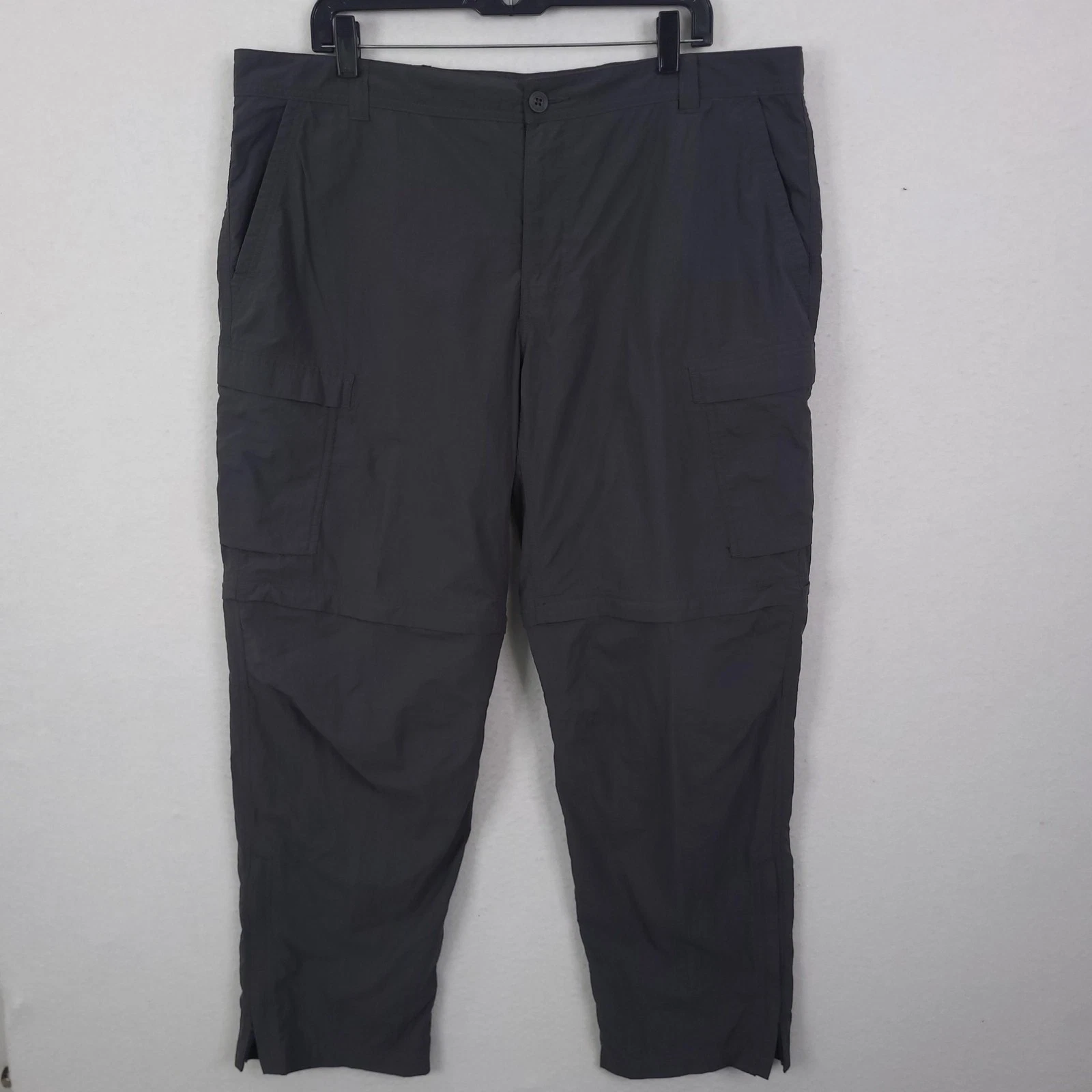 REI Sahara Convertible Cargo Hiking Pants Men 42x32 Fits 42x29 Gray Relaxed