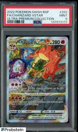 2022 Pokemon SWSH BSP #262 FA/ Charizard VSTAR Ultra Premium Collection PSA 9