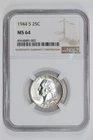 1944-S WASHINGTON QUARTER NGC MS64