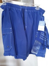 St. John's Bay royal blue men's swim trunks mens sz. Large Board Shorts with bag
