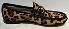 GUCCI 1953 Leopard Calf Hair Black Leather Loafers Gold Horsebit Shoes Bag Sz 8 — photo 4