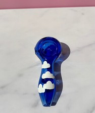 Pipa manuale nuvola blu 4 pollici tabacco fumo pipa vetro ragazza vetro