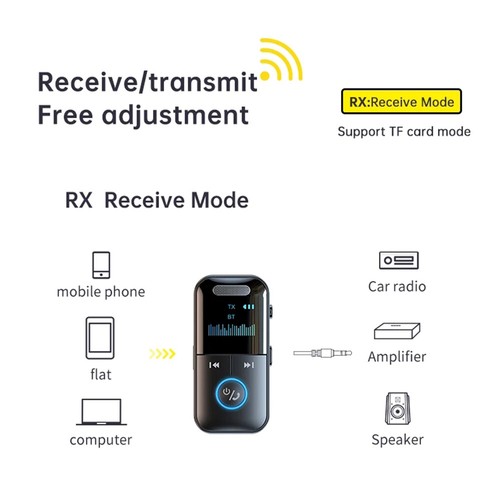 Transmisor inalámbrico Bluetooth receptor reproductor de MP3 audio para automóvil adaptador auxiliar de 3,5 mm - Imagen 18 de 24
