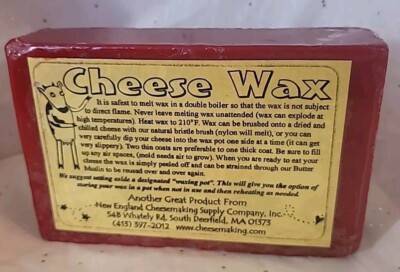 Food Grade Cheese Wax Block Fully Refined Wax for Cheese Making Red 1 LB NOS