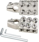Battery Terminal Clamps 1/0 2 4 8 AWG Gauge 12-Way Connectors Positive Negative