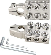 Battery Terminal Clamps 1/0 2 4 8 AWG Gauge 12-Way Connectors Positive Negative