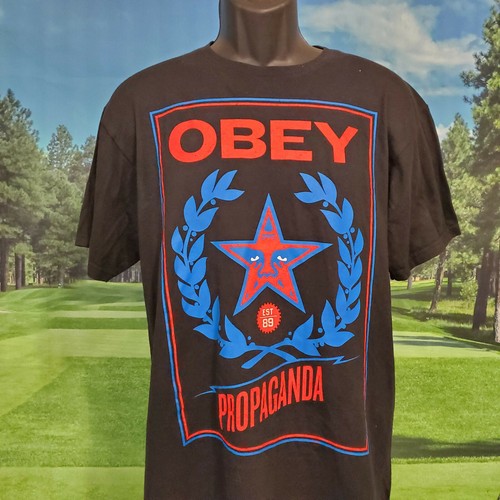 OBEY PROPAGANDA MENS BLACK 100% COTTON 