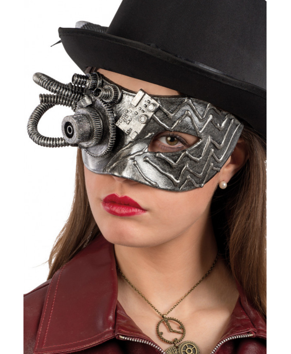 Steampunk Masquerade Mask Silver Halloween Fancy Dress