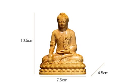Holzschnitzerei Shakyamuni Buddha Figur kleine Statue ästhetische Raumdeko Basteln - Bild 6 von 10
