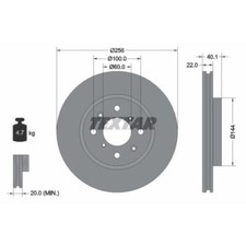 TEXTAR 2x Bremsscheibe vorne Ø256 mm Innenbelüftet für Suzuki Swift IV FZ NZ