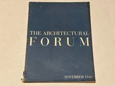 ARCHITECTURAL FORUM Magazine November 1942 vintage MCM World War II design homes