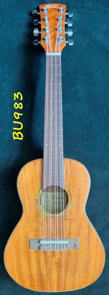 Alulu 8 String Solid curly Acacia Koa wood Tenor Ukulele BU983 - Image 2 of 4